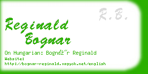 reginald bognar business card